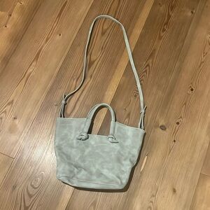 Grey suede crossbody